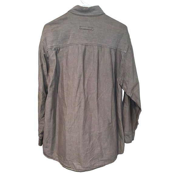 Woolrich Men's Button Up Long Sleeve Shirt Olive Sz. L 100% Cotton 703 - Picture 3 of 7